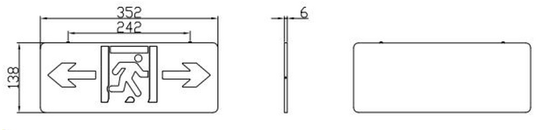 文件:彩钢12系列控制型消防应急标志灯 吊装外形.png