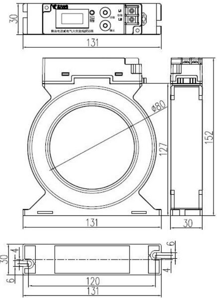 文件:JBF6180系列剩余电流式电气火灾监控探测器 JBF6180-315 型探测器安装尺寸图.jpg