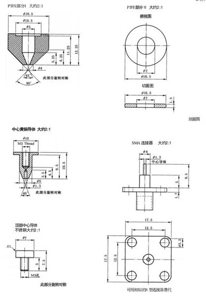 文件:电磁兼容 试验和测量技术 静电放电抗扰度试验GB 17626.2-2018 图C.3 同轴靶的机械图.jpeg